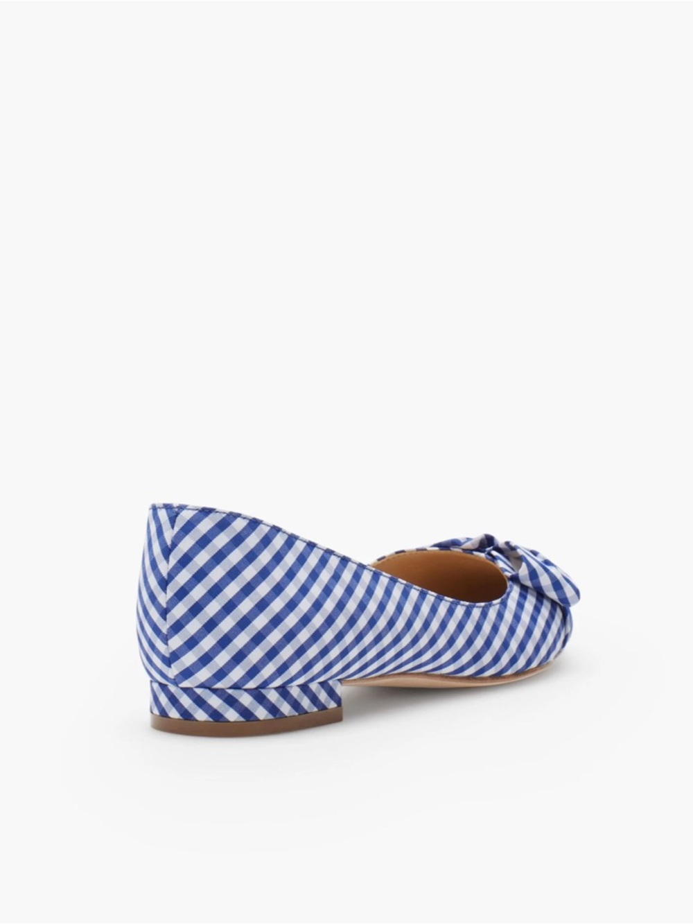 Talbots Gingham D’Orsay Bow Flats Coastal Grandmillennial Size 8 - Picture 3 of 11